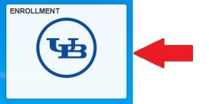 Zoom image: Arrow pointing to Enrollment tile.