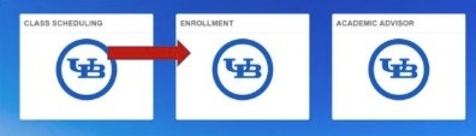 Arrow pointing to Enrollment tile. 