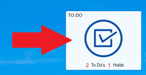 Arrow pointing to To Do tile. 