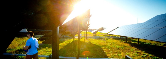 Large solar panels. 