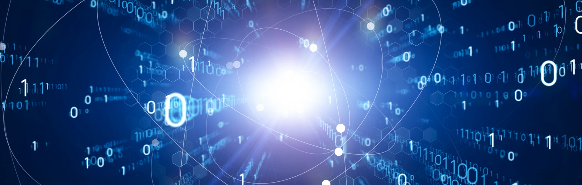 Digital transformation quantum concept background. 