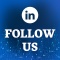 Follow Us with circuit pattern and Linkedin Icon. 