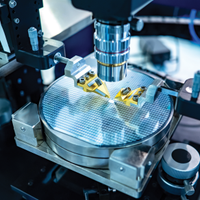 Testing ananoprocessor under a microscope. 