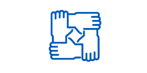 community icon - hands connecting. 