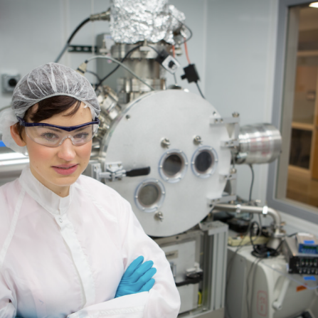 Clean room facility at Davis Hall. 