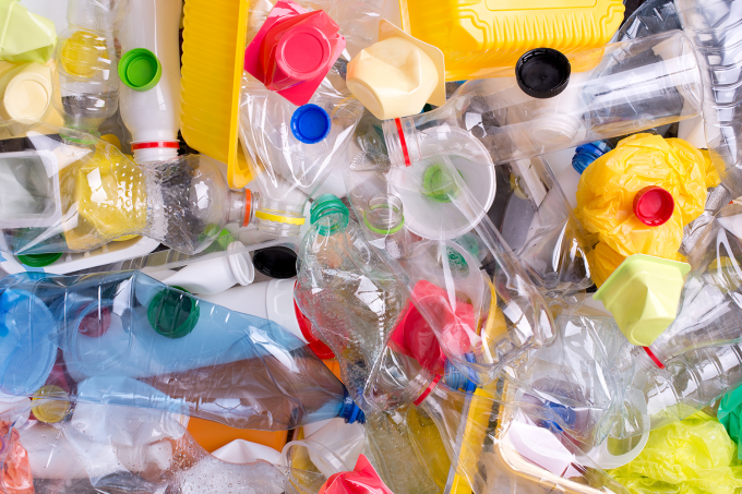 Plastic materials piled up - any caps, bags, etc. 