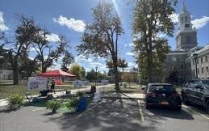 Zoom image: Image of Parking Day setup outside of Hayes Hall