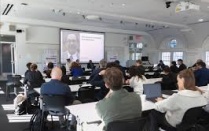 Zoom image: Lecture inside of Hayes Hall for Symposium on Urban Design History and Theory