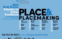Zoom image: Poster for the 2024 Debates on Urban Excellence (DUE) Place & Placemaking