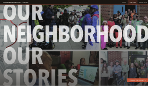 Screenshot of Corridors of Community Learning Website. 