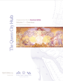 Cover page of The Queen City Hub Volume 1 Report. 