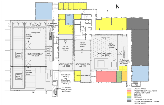 floor plan of laboratory facilities. 
