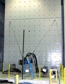 Reaction wall next to shake table trench. 