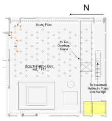 Bolt pattern of strong floor in South high bay. 