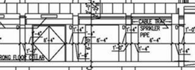 cross-section view of strong floor. 