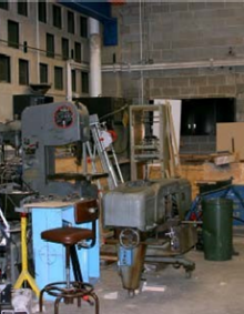 Wood fabrication area. 