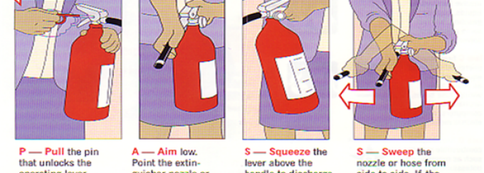 Zoom image: Figure 6.3: Using fire extinguishers (click image to enlarge) 