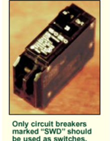 SWD marked circuit breaker. 