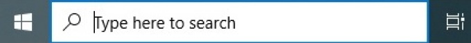 Microsoft Windows search window, which appears in the Taskbar.