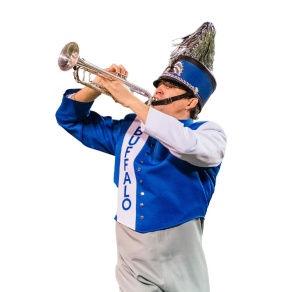 Marching band trumpet player. 