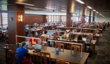 Photo of students studying in Silverman. 