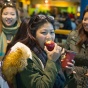 students eating healthy in the student union. 