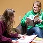 Students studying in Ellicott Residence Hall. 