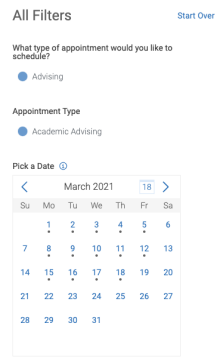 Zoom image: screenshot of date picker calendar