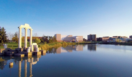 Lake LaSalle, Baird Point and various buildings on UB's North Campus. 