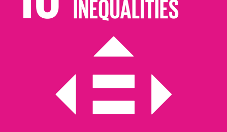 Sustainable Development Goals ten: reduced inequalities icon. 