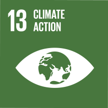 Sustainable Development Goals 13 climate action icon. 