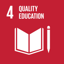 Sustainable Development Goal Three: Quality Education Icon. 
