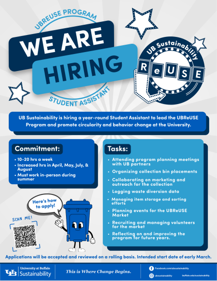 flyer for student job at ub. 