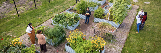 Campus gardeners at the harvest celebration. 
