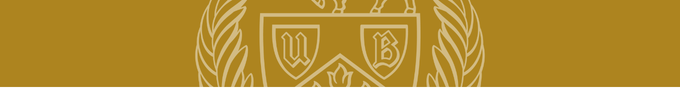 UB Crest on blue background. 