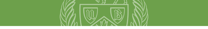 UB Crest on green background. 