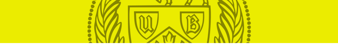 UB Crest on yellow background. 