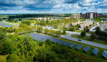 Solar panels on UB's North Campus.