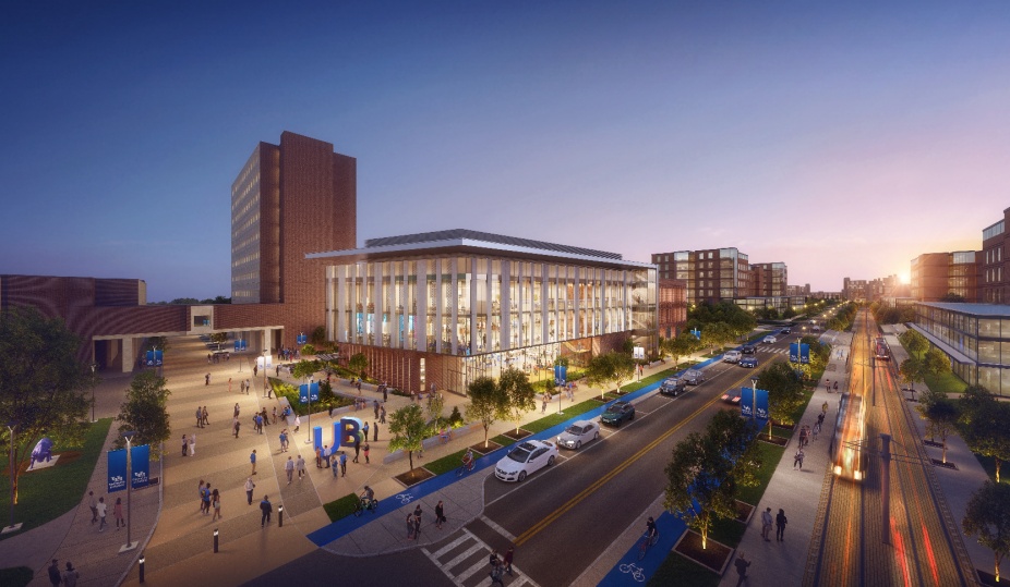 A digital rendering of the Russell L. Agrusa Hall, which will be constructed on UB's north campus.