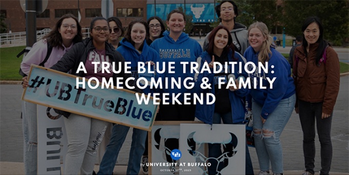 Fans, alumni, students and the UB community gather for the homecoming football game in 2019. 