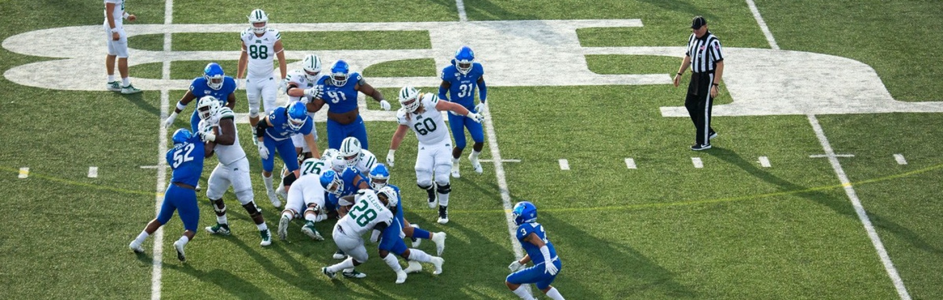 Fans, alumni, students and the UB community gather for the homecoming football game, as UB played the Ohio Bobcats on October 5, 2019. Photographer: Meredith Forrest Kulwicki. 