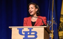 Zoom image: Susan Rice (Former U.S. National Security Advisor from 2013-17) at Alumni Arena on February 28, 2018 