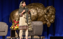 Zoom image: Girls Education Activist and Nobel Peace Prize Winner, Malala Yousafzai, at Broadview Arena on Sep. 19, 2017. 