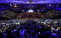 Zoom image: A full house during Vice President Joe Biden's lecture in Broadview Arena on October 25, 2018. 