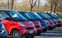 row of cars. 