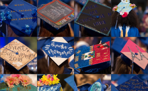 collection of decorated Mortar Boards. 