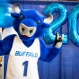 Victor E. Bull ready to pose with UB graduates during spring celebrations. 