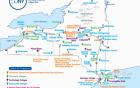 Map of New York State showing SUNY locations.