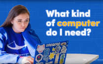 UB student using a laptop. 