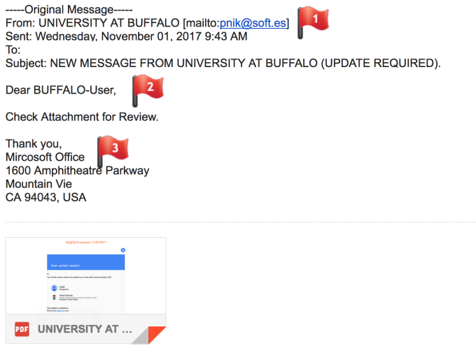 Zoom image: Phishing email